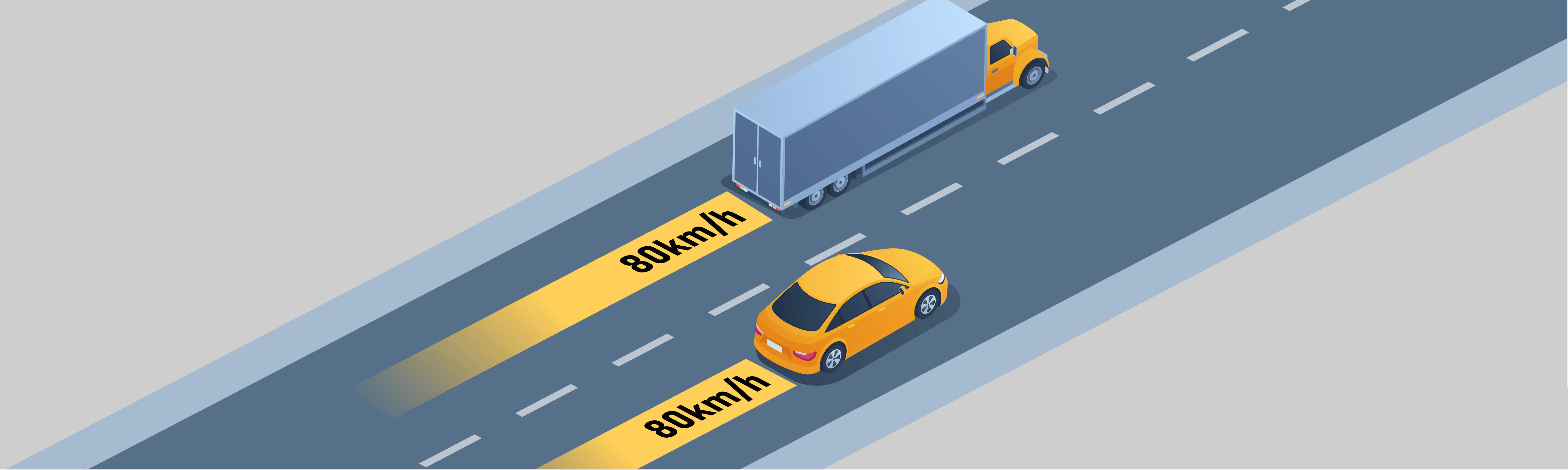 Driving Test Canada - Car Sharing the road - The stopping distance of large commercial vehicles is: